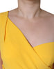 Dolce & Gabbana Yellow One Shoulder Side Slit Midi Dress