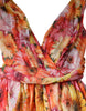 Dolce & Gabbana Multicolor Floral Sleeveless V-neck Midi Dress