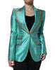 Dolce & Gabbana Metallic Green Single Breasted Blazer Jacket