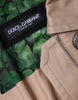 Dolce & Gabbana Beige Cotton Long Sleeve Collared Coat Jacket