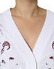 Dolce & Gabbana White Viscose Floral Cut Out Cardigan Sweater