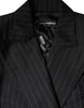 Dolce & Gabbana Black Striped Double Breasted Coat Jacket