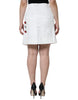 Dolce & Gabbana White Floral Brocade Embellished Mini Skirt