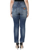 Dolce & Gabbana Dark Blue Cotton Tattered Skinny Denim Jeans
