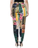 Dolce & Gabbana Multicolor Patchwork Jacquard High Waist Pants