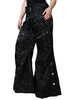 Dolce & Gabbana Black Quilted High Waist Women Wide Leg Pants