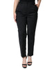 Dolce & Gabbana Black High Waist Tapered Women Pants