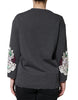 Dolce & Gabbana Gray Hydrangea CollegeStudded Floral Sweater