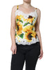 Dolce & Gabbana White Silk Sunflower Lace Sleeveless Tank Top