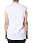 Dolce & Gabbana White Cotton Sleeveless Crew Neck T-shirt