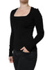 Dolce & Gabbana Black Long Sleeves Blouse Square Neck Top