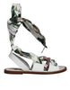 Dolce & Gabbana Multicolor Floral Print Ankle Wrap Sandals Shoes