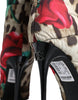 Dolce & Gabbana Multicolor Leopard Rose Mid Calf Boots Shoes