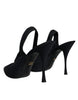 Dolce & Gabbana Black Jersey Stretch Heels Slingback Shoes