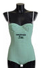 Dolce & Gabbana White Green Stripes One Piece Beachwear Swimwear