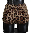 Dolce & Gabbana Brown Leopard Print Swimsuit Swimwear Bikini Bottom