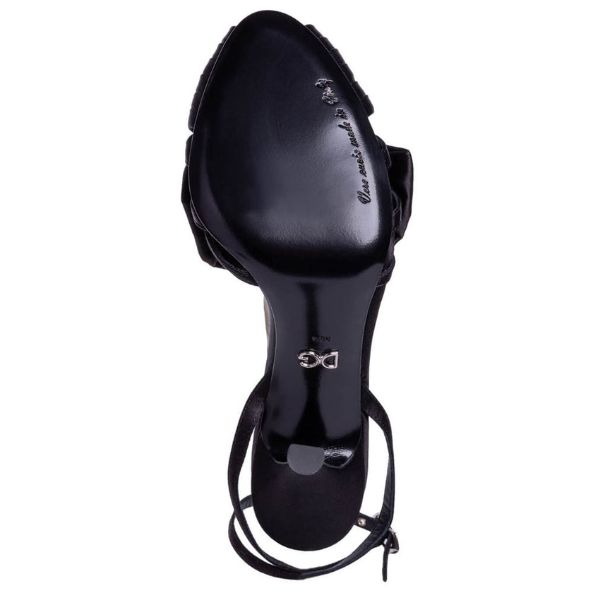 Dolce & Gabbana Black Goatskin Women Sandal