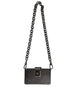 Dolce & Gabbana Metallic Gray DG BOX Leather Shoulder Chain Strap Bag