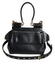 Dolce & Gabbana Black Calfskin Leather SICILY Chain Strap Crossbody Bag