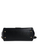 Dolce & Gabbana Black Calfskin Leather SICILY Chain Strap Crossbody Bag
