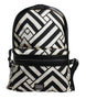 Dolce & Gabbana Black White Nylon Leather Travel Back Pack Bag