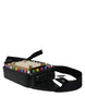 Dolce & Gabbana Black Leather LED Logo Belt Waist Fanny Pack Bag