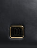 Dolce & Gabbana Black Leather Logo Plaque Neck Strap Card Coin Wallet