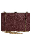 Dolce & Gabbana Maroon Leather Clutch Evening Crossbody Bag