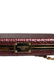 Dolce & Gabbana Maroon Leather Clutch Evening Crossbody Bag
