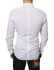 Dolce & Gabbana White Bib Cotton Poplin Formal Dress Shirt