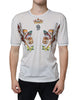 Dolce & Gabbana White Angel Crown Print Crew Neck T-shirt