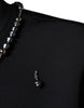 Dolce & Gabbana Black Polyester Necklace Embellished T-shirt