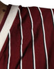 Dolce & Gabbana Maroon Stripes Cotton Logo V-neck T-shirt