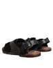 Dolce & Gabbana Black Gazelle Hair Leather Flats Sandals Shoes