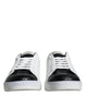 Dolce & Gabbana White Leather Logo Portofino Sneaker Shoes