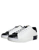 Dolce & Gabbana White Leather Logo Portofino Sneaker Shoes