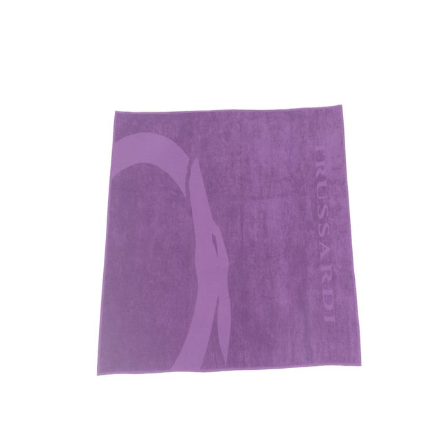Trussardi Beachwear Purple Cotton Men Towel