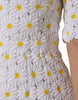 Dolce & Gabbana White Daisy Macrame Lace Sheath Midi Dress