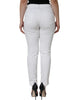 Dolce & Gabbana White Cotton Stretch Tattered Skinny Jeans