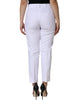 Dolce & Gabbana White Cotton Stretch Tapered Pants