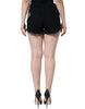 Dolce & Gabbana Black Cotton Stretch Strass Hot Pants Shorts