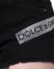 Dolce & Gabbana Black Cotton Stretch Strass Hot Pants Shorts