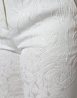 Dolce & Gabbana White Floral Brocade Cotton Cropped Pants