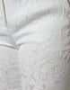 Dolce & Gabbana White Floral Brocade Cotton Cropped Pants
