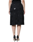 Dolce & Gabbana Black DG Monogram Pleated Midi Skirt