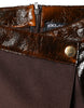 Dolce & Gabbana Brown Virgin Wool Mid Waist A-line Mini Skirt
