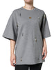 Dolce & Gabbana Gray Cotton Blend Embellished Tee T-shirt