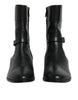 Dolce & Gabbana Black Leather Logo Mid Calf Boots Shoes