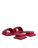 Dolce & Gabbana Fuchsia Leather Slides Flats Sandals Shoes