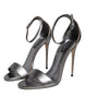 Dolce & Gabbana Silver KEIRA Heels Ankle Strap Sandals Shoes